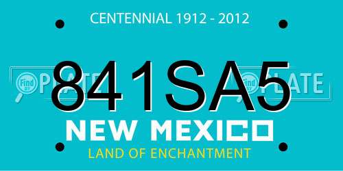 841SA5 New Mexico License Plate