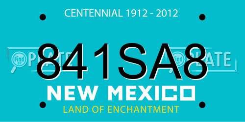 841SA8 New Mexico License Plate