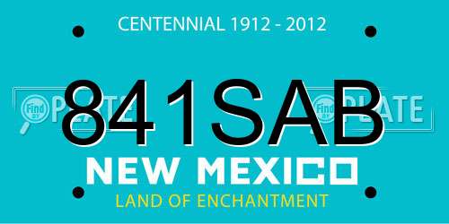 841SAB New Mexico License Plate