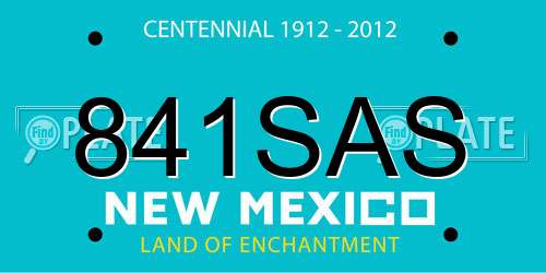 841SAS New Mexico License Plate