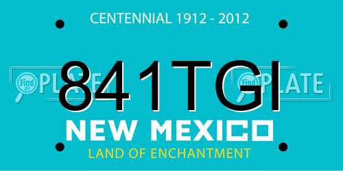 841TGI New Mexico License Plate
