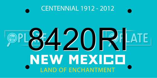 8420RI New Mexico License Plate