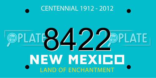 8422 New Mexico License Plate