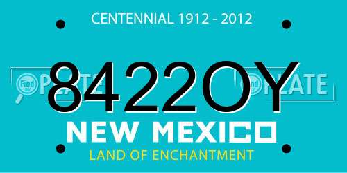 8422OY New Mexico License Plate