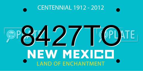 8427TO New Mexico License Plate