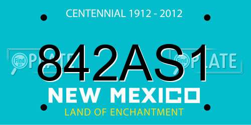 842AS1 New Mexico License Plate