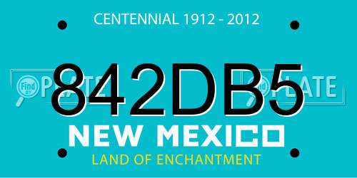 842DB5 New Mexico License Plate