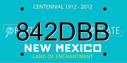 842DBB New Mexico License Plate