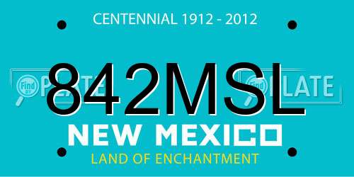 842MSL New Mexico License Plate