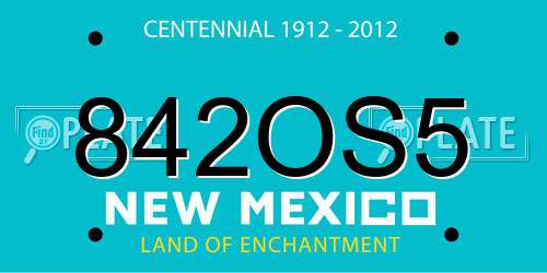 842OS5 New Mexico License Plate