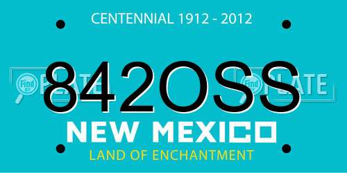 842OSS New Mexico License Plate