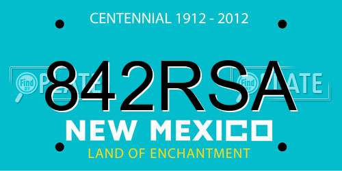 842RSA New Mexico License Plate