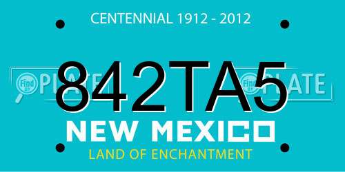 842TA5 New Mexico License Plate