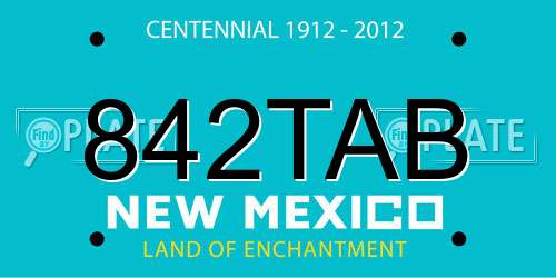842TAB New Mexico License Plate