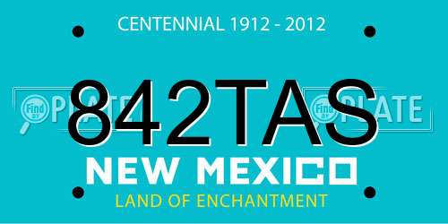 842TAS New Mexico License Plate