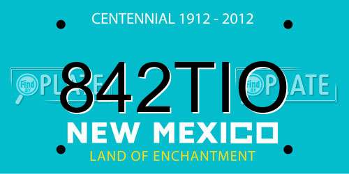 842TIO New Mexico License Plate