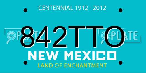 842TTO New Mexico License Plate
