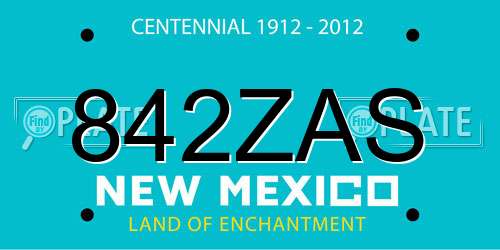 842ZAS New Mexico License Plate