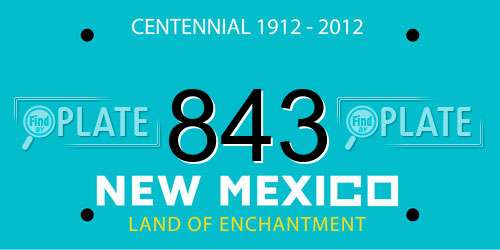 843 New Mexico License Plate