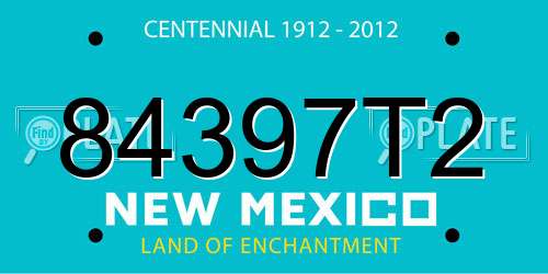 84397T2 New Mexico License Plate
