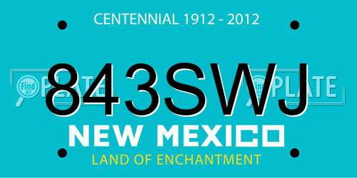 843SWJ New Mexico License Plate