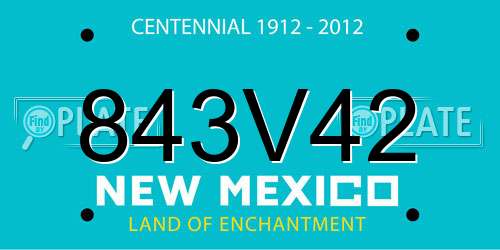843V42 New Mexico License Plate