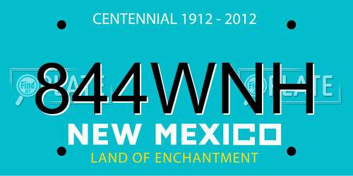 844WNH New Mexico License Plate