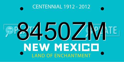 8450ZM New Mexico License Plate