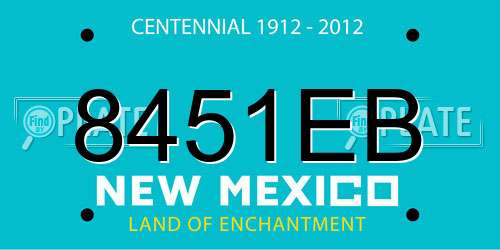 8451EB New Mexico License Plate