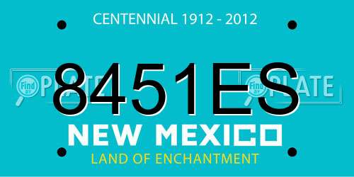 8451ES New Mexico License Plate