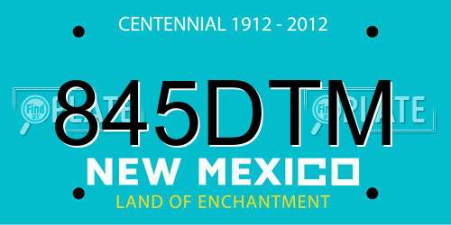 845DTM New Mexico License Plate