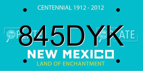 845DYK New Mexico License Plate