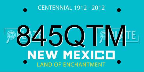 845QTM New Mexico License Plate