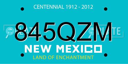 845QZM New Mexico License Plate
