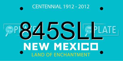 845SLL New Mexico License Plate