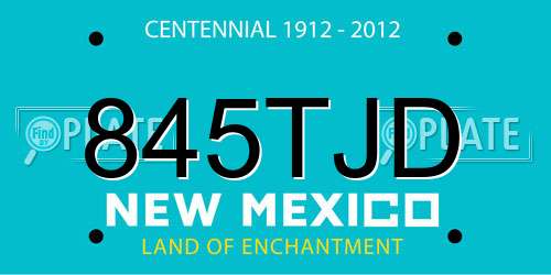 845TJD New Mexico License Plate