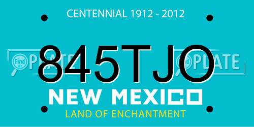 845TJO New Mexico License Plate