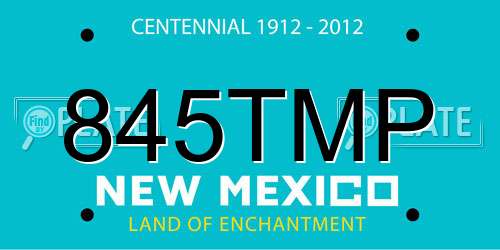 845TMP New Mexico License Plate