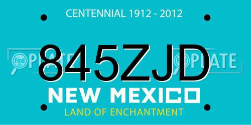845ZJD New Mexico License Plate