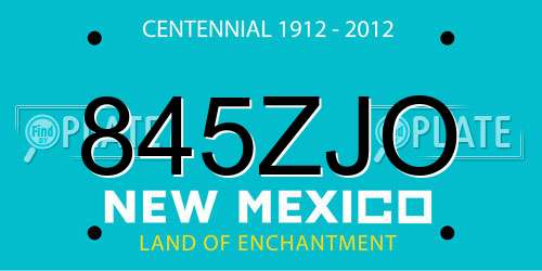 845ZJO New Mexico License Plate