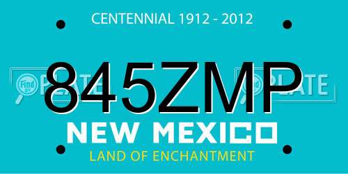 845ZMP New Mexico License Plate