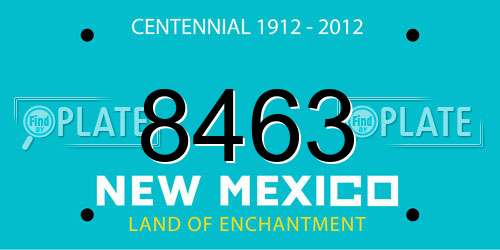 8463 New Mexico License Plate