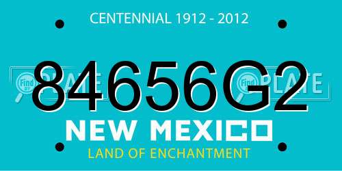 84656G2 New Mexico License Plate