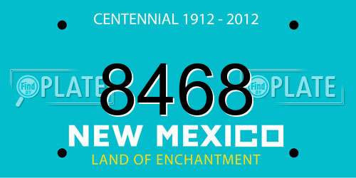 8468 New Mexico License Plate