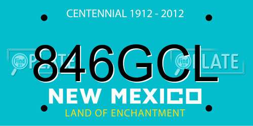 846GCL New Mexico License Plate