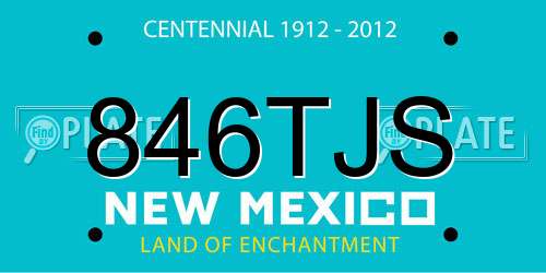 846TJS New Mexico License Plate
