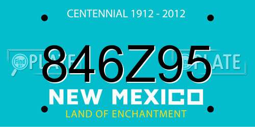 846Z95 New Mexico License Plate