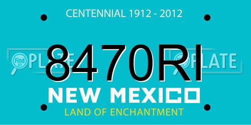 8470RI New Mexico License Plate