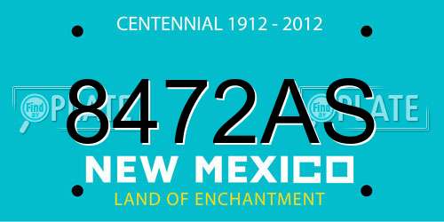 8472AS New Mexico License Plate