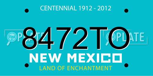 8472TO New Mexico License Plate